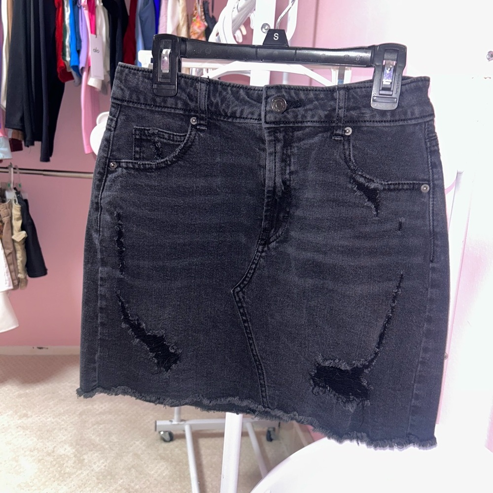 Black Denim Skirt